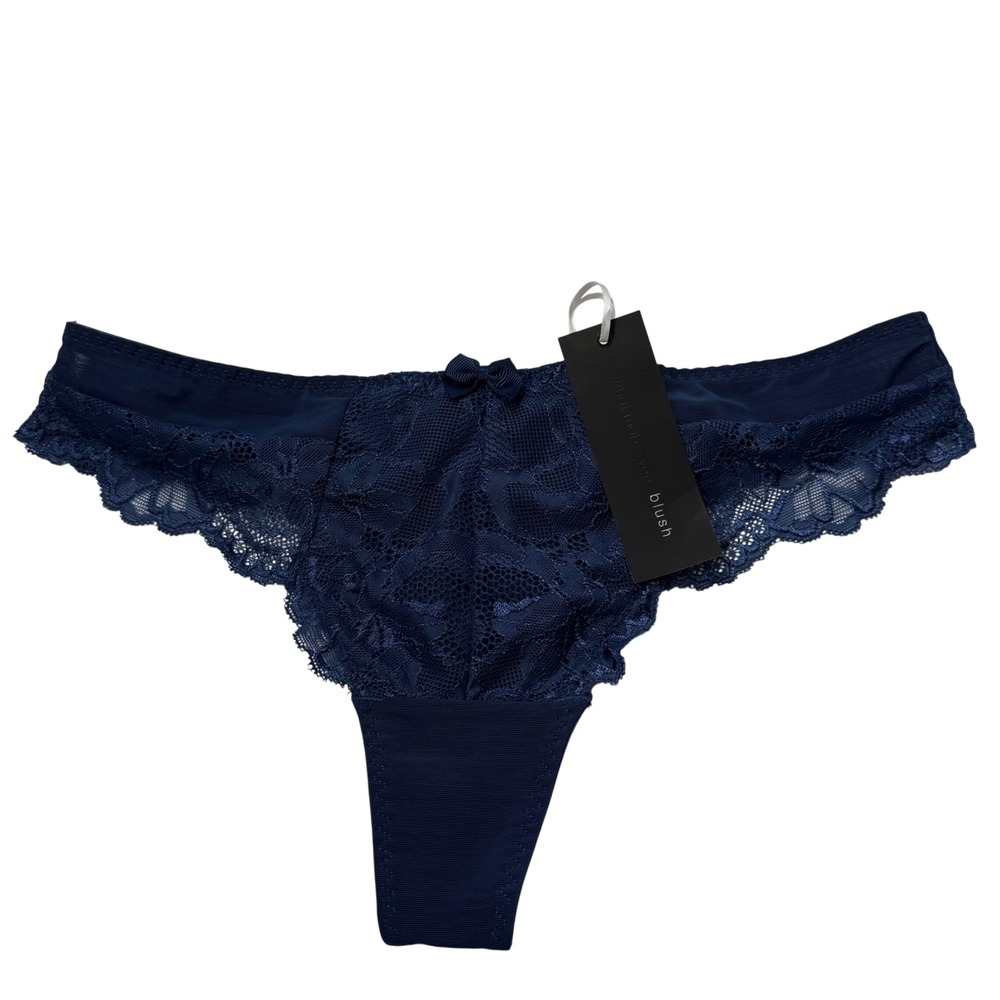 Blush Harlow Lace Thong French Blue Small